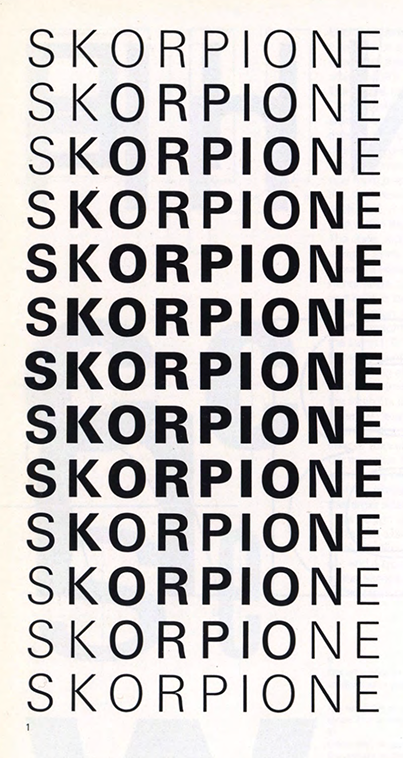 Examples of the unity of Univers as a typeface family.