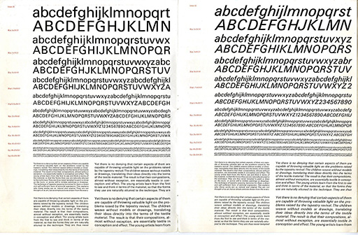 Univers type specimen 5